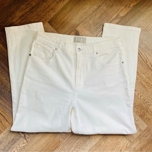 Everlane Curvy Cheeky Jean White Denim 32 Regular Jeans - Picture 2 of 9